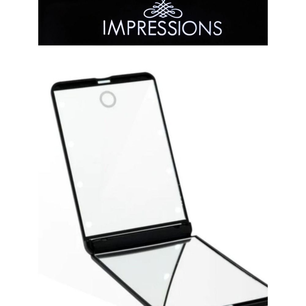 Impressions TouchUp Dimmable LED Compact Mirror- Black
